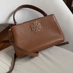 Tory Burch - Britten Moos Brown With Gold Hardware Women's Micro Satchel Bag